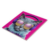 Turquoise Cat Decoratieve Tegel Tegeltje (Zijkant)