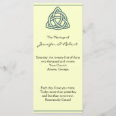 Turquoise Celtic Knot Wedding Programme (Devant)