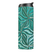 Turquoise ceramic tile wall textureabstract,archit thermosbeker (Gedraaid links)