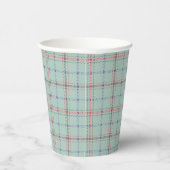 Turquoise checkered classic pattern. papieren bekers (Rechts)