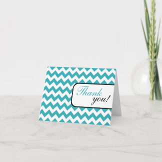 Turquoise Chevron Bedankkaart
