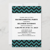 Turquoise Chevron Glitter Bachelorette Party Kaart (Voorkant)
