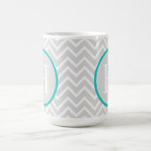 Turquoise Chevron Monogram Coffee Mug (Centre)