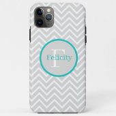 Turquoise Chevron Monogram Coque-Mate coque iphone (Dos)