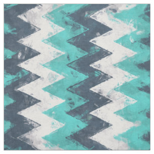 Turquoise Chevron Stof