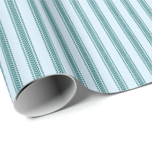Turquoise Chevrons Tikkende Strepen op Ijsblauw Cadeaupapier