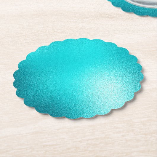 Turquoise Chic Aqua Blue Kartonnen Onderzetters (Gekanteld)