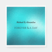 Turquoise Chic Aqua Blue Wedding Servet (Voorkant)