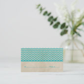 Turquoise Chic Chevron Cartes de Place (Debout devant)
