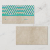 Turquoise Chic Chevron Cartes de Place (Devant / Derrière)