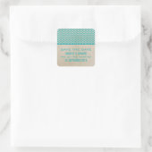 Turquoise Chic Chevron Enregistrer les stickers Da (Sac)