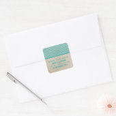 Turquoise Chic Chevron Enregistrer les stickers Da (Enveloppe)