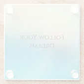 Turquoise Chic White Aqua Blue Glazen Onderzetter (Achterkant)