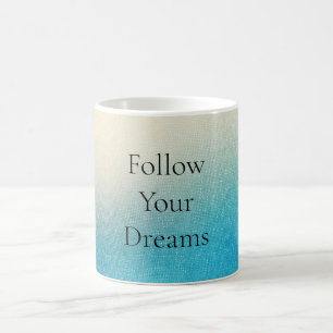 Turquoise Chic White Aqua Blue Koffiemok