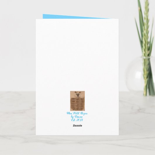 Turquoise Chinoiserie Ginger Jar Jars Topiary Kaart (Achterkant)