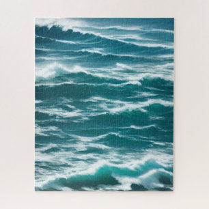 Turquoise Choppy Ocean Waves Aerial Uitzicht Legpuzzel