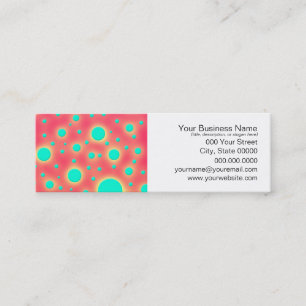 Turquoise Cirkels over Moderne Roze Ontwerp Mini Visitekaartje