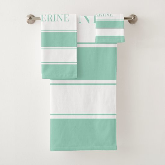 Turquoise clair et blanc rayé (En situation)