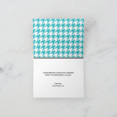 Turquoise Classy Houndstooth Dank u kaarten (Binnen)