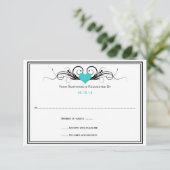 Turquoise Coeur - Frottes noires RSVP (Debout devant)