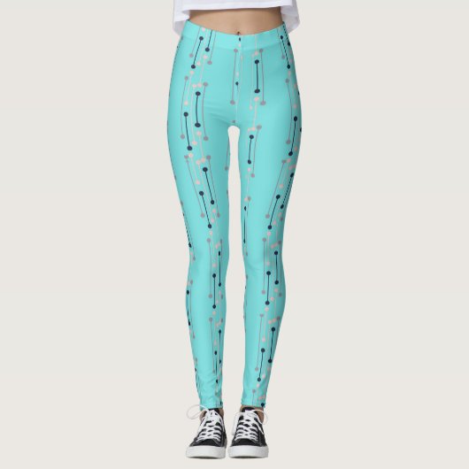 turquoise Colorsmith abstract ontwerp Leggings (Voorkant)
