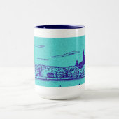 Turquoise Comic Style Chicago Mug (Centre)