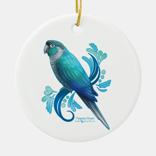 Turquoise Conure Keramisch Ornament (Voorkant)