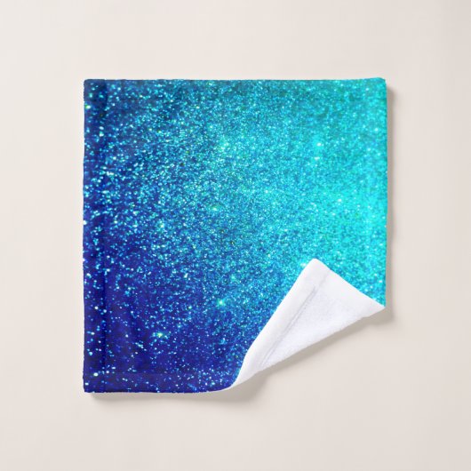 Turquoise Cool coloré brillant bleu brillant (Gant de toilette)