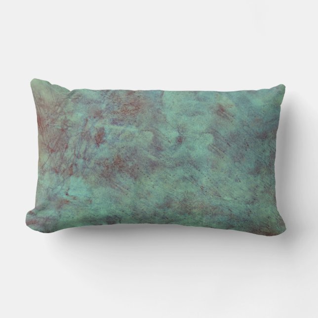 Turquoise Copper Textured Grunge Kussen (Voorkant)