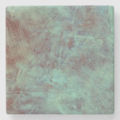 Turquoise Copper Textured Grunge Stenen Onderzetter (Voorkant)