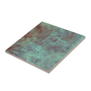 Turquoise Copper Textured Grunge Tegeltje