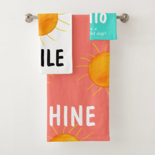 Turquoise Coral Blanc Sunshine Typographie
