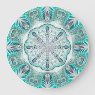 Turquoise Coral Reef Mandala Grote Klok