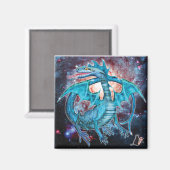 Turquoise Cosmic Dragon Magneet (Voorkant / Achterkant)