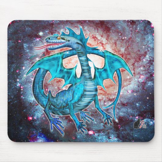 Turquoise Cosmic Dragon Muismat (Voorkant)