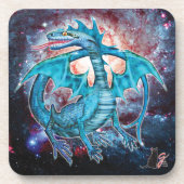 Turquoise Cosmic Dragon Onderzetter (Voorkant)
