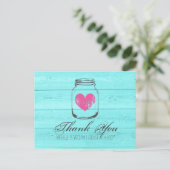 Turquoise country chic mason jarre merci cartes (Debout devant)