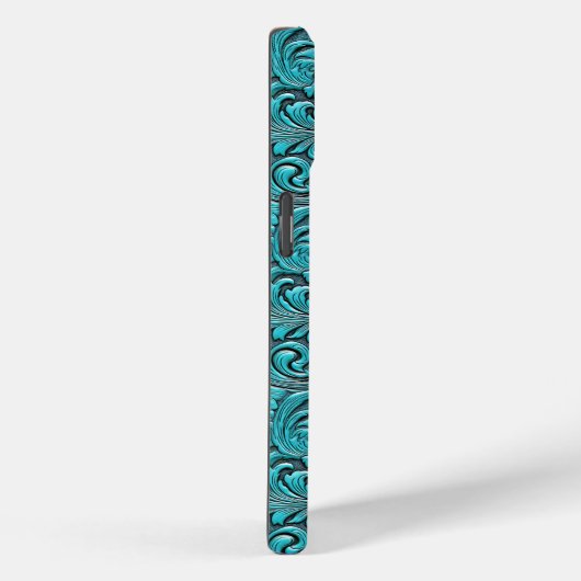 Turquoise cowgirl bloemengereedschap leder western Case-Mate iPhone case (Achterkant / Rechts)