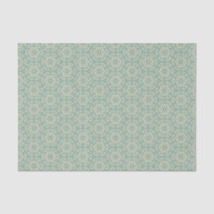 Turquoise Cream Lace Bloom Moderne Prairie filigra Tissuepapier