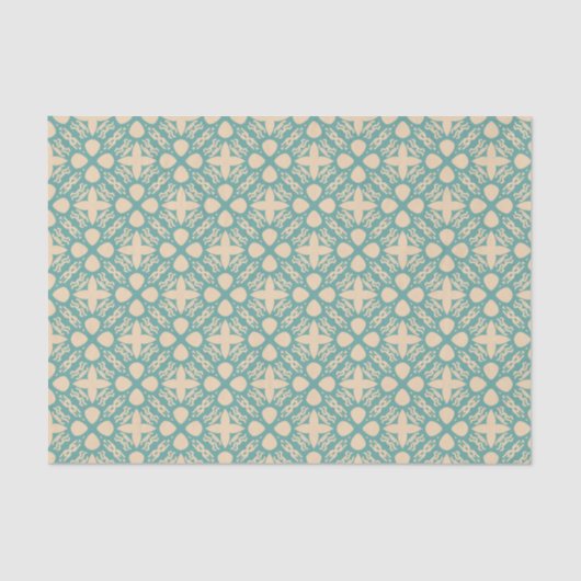 Turquoise Cream Modern Western geometrisch somber Tissuepapier (Voorkant)