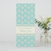 Turquoise Cream Wedding Vow Renewal Uitnodigingen (Staand voorkant)