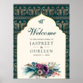 Turquoise Crème Anand Karaj Mariage Affiche de bie (Devant)