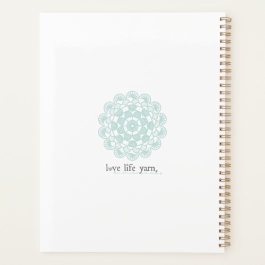 Turquoise Crochet Planner (Achterkant)