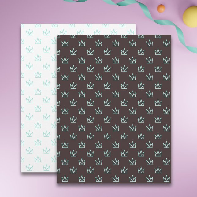 Turquoise Crown Patterned Scrapbook Paper (Creator heeft geüpload)