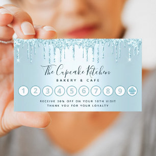 Turquoise Cupcake bakkerij Pastry Chef Glitter Dri Klantenkaartje