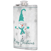Turquoise Cute Snowman Holiday Flacon (Gauche)