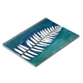 Turquoise Cyanotype Fern Carnet spiral (Côté gauche)