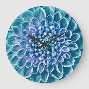 Turquoise Dahlia Bloem Macro achtergrond Grote Klok