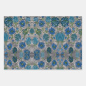 Turquoise Daisy Floral Wrapping Papier Inpakpapier Vel (Voorkant 2)