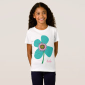 Turquoise Daisy Pop Whimsical & Cute Summer Flower T-shirt (Voorkant volledig)
